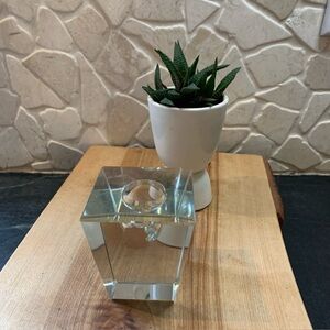 VEB KUNST-GLAS WASUNGEN | Vintage Crystal Tapered Faceted Candle Holder